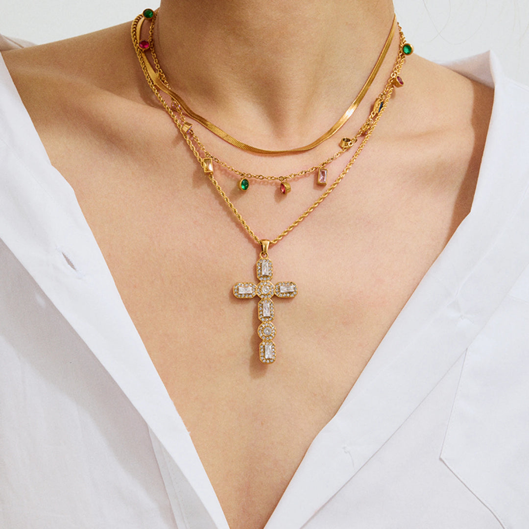 Divinity Prism Cross Necklace