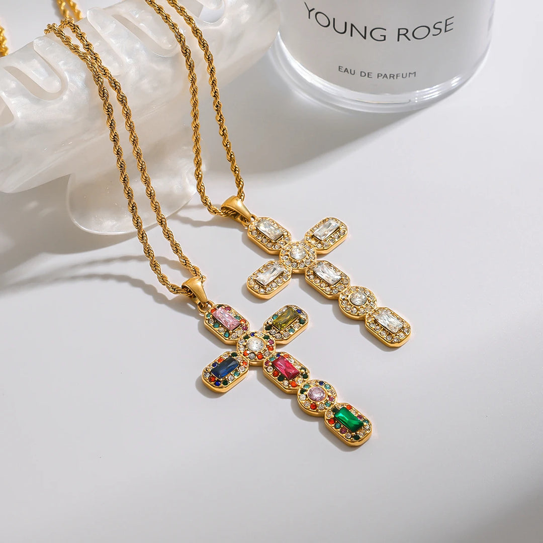 Divinity Prism Cross Necklace