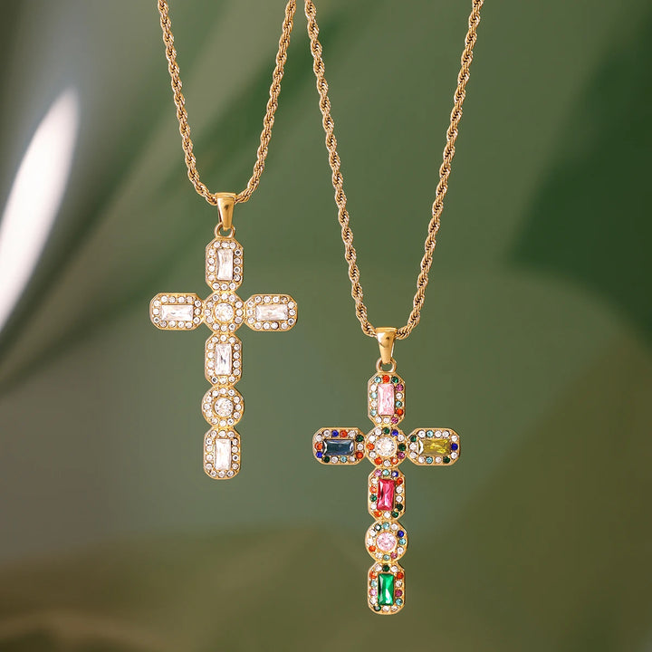 Divinity Prism Cross Necklace