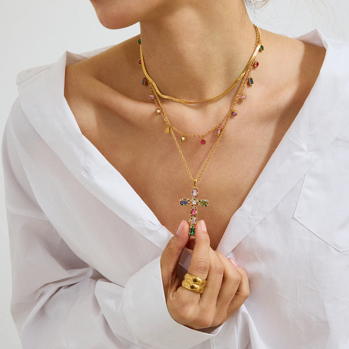 Divinity Prism Cross Necklace